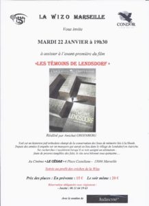 Avant-première du film « Les témoins de Lendsdorf » - Mardi 22 janvier 2019 @ Cinéma Le César