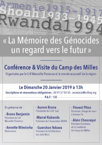 Conférence et visite du Camp des Millles - Dimanche 20 janvier 2019 @ Camp des Milles